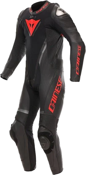 Dainese Demon Sprint Perf 1PC Leather Suit Black/Black/Red-Lava