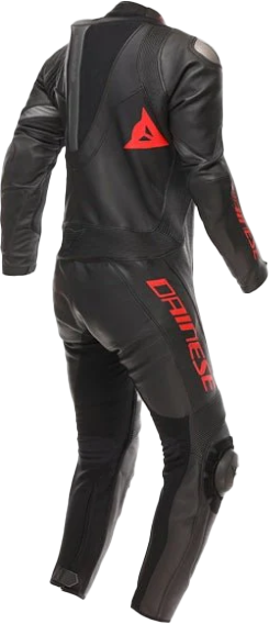 Dainese Demon Sprint Perf 1PC Leather Suit Black/Black/Red-Lava